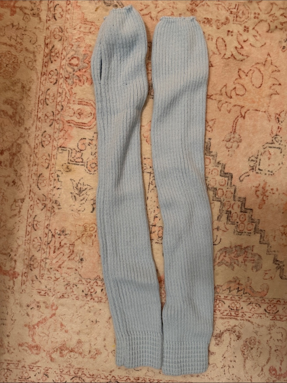 Source Unknown Light Blue Ribbed Knit Leg Warmers